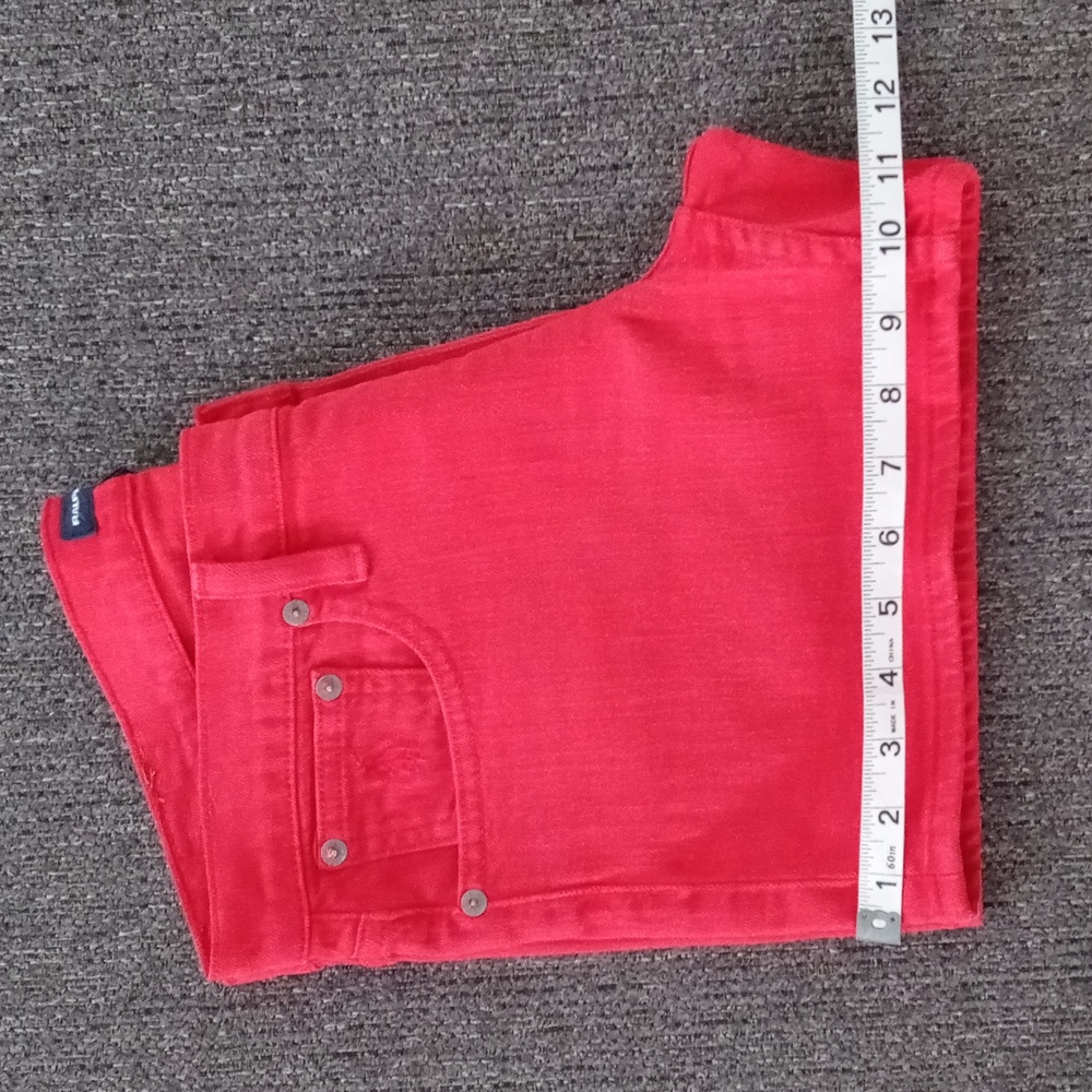 💋Ralph Lauren Sport💋 - Red Stretch Denim Short - Picture 12 of 13